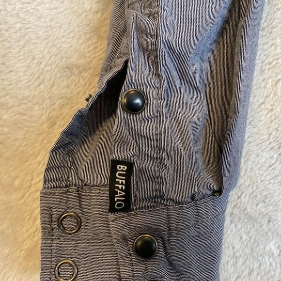 Buffalo David Bitton Mens Striped Button-Up Shirt S Blue Long Sleeve Cotton Casu - Picture 10 of 12